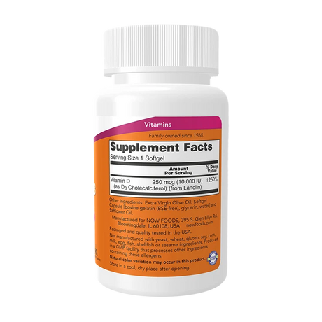 Vitamin D-3 10.000 IU 30sft - Now Foods