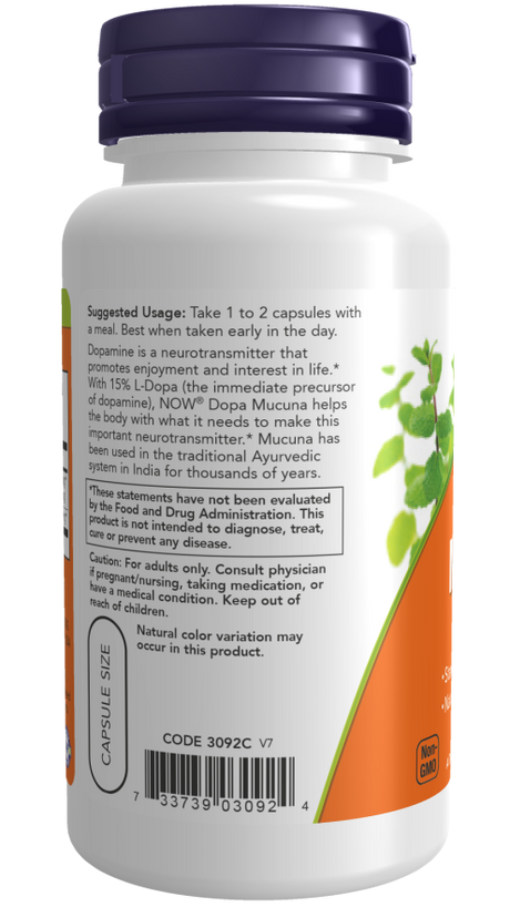 Dopa Mucuna 90vcap - Now Foods