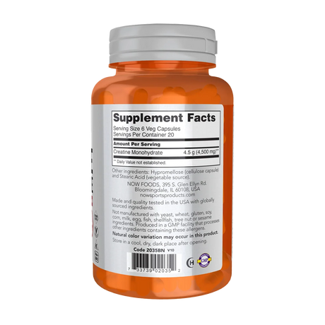 Creatine Monohydrate 750mg 240vcap - Now