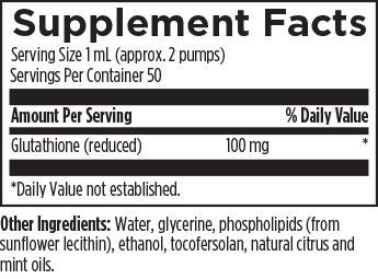 liposomal glutathione 1.7 fl oz 50 ml liquid lemon peppermint 2
