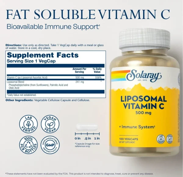 Liposomal Vitamin C 500mg 100vcap 2